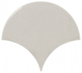  Equipe Настенная керамическая плитка Scale Fan Light Grey 10,6x12x0,93 глазурованный глянцевый 21978 Неректифицированный