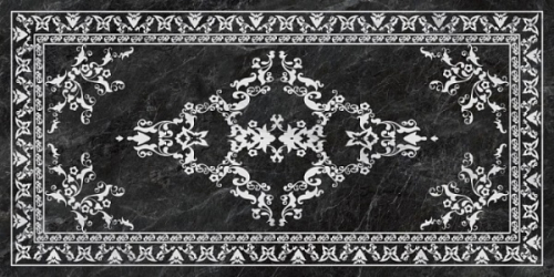 Керамический гранит 119,5х238,5 Риальто серый тёмный декорированный лаппатированный обрезной