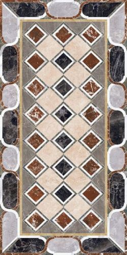 Керамический гранит 119,5х238,5 Композиция серый декорированный лаппатированный обрезной
