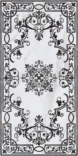 Керамический гранит 119,5х238,5 Монте Тиберио белый декорированный лаппатированный обрезной