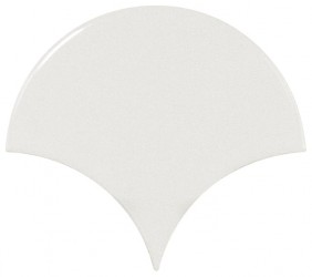  Equipe Настенная керамическая плитка Scale Fan White 10,6x12x0,93 глазурованный глянцевый 21968 Неректифицированный